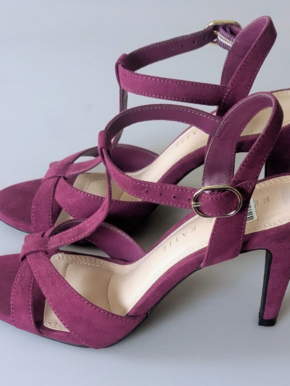 Kelly & Katie Talissa Women's Purple Suede Sandals Heels. Size 6. - Picture 2 of 14